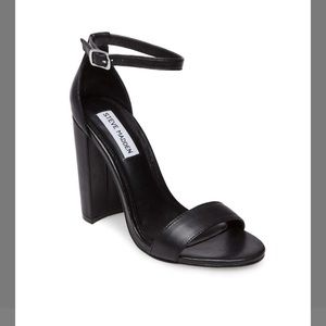 Steve Madden Black Leather Heels- Size 8.5